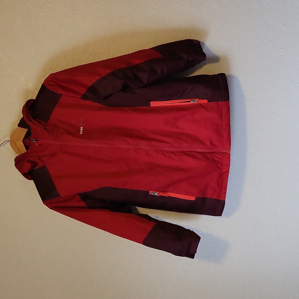 SWISSTECH Boy's Red and Black Jacket with Hood.  Size Large (10-12)